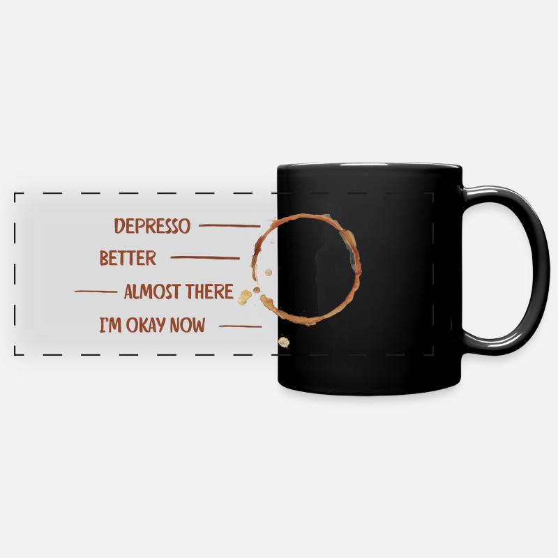 Depresso - Panorama-Tasse farbig - Schwarz