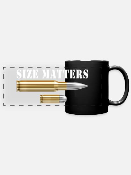 Size matters - Panorama-Tasse farbig - Schwarz