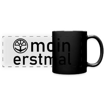 Anker Moin erstmal - Panorama-Tasse farbig - Schwarz - Vorne