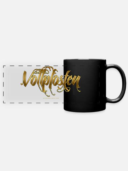 Vollpfosten - Panorama-Tasse farbig - Schwarz