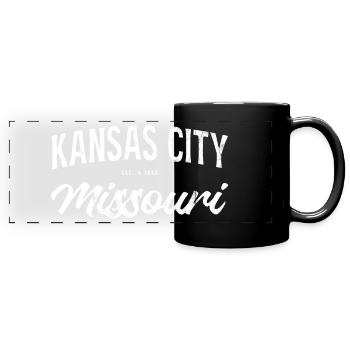 Kansas City Missouri Vintage Lettering - Full Colour Panoramic Mug - black - Front