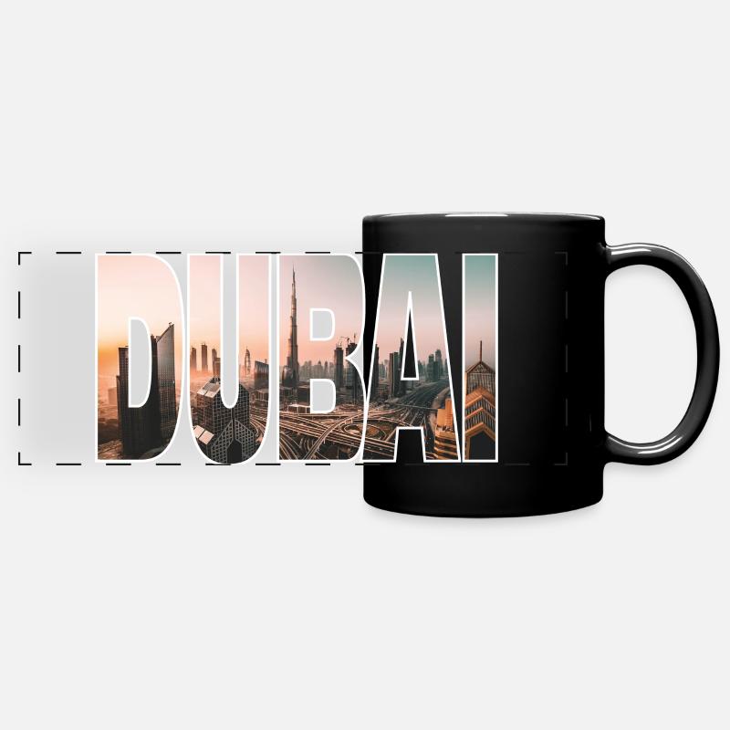 Dubaï - Mug panoramique uni - noir