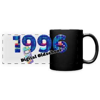 1996 – Früher Digital Lifestyle - Panorama-Tasse farbig - Schwarz - Vorne