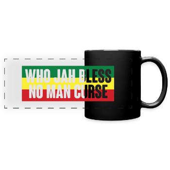Who Jah Bless no man maudit le reggae - Mug panoramique uni - noir - Devant