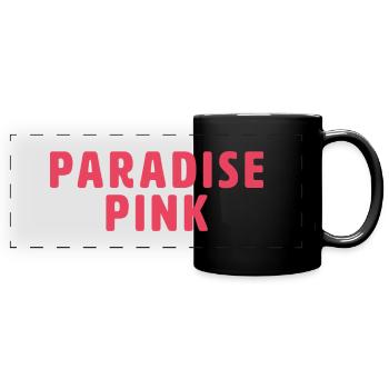 Paradise Pink - Panorama-Tasse farbig - Schwarz - Vorne