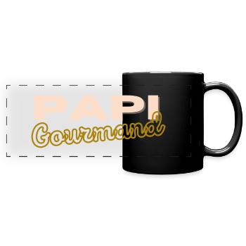 Papi Gourmand idee cadeau rigolo - Mug panoramique uni - noir - Devant