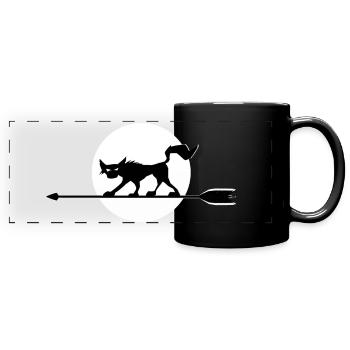 Archery Archer Shirt Wolf Arrow Moon - Full Colour Panoramic Mug - black - Front