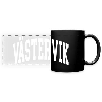 Västervik - Panorama-Tasse farbig - Schwarz - Vorne
