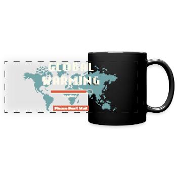 Global warming loading - Full Colour Panoramic Mug - black - Front