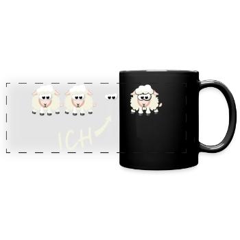 Das schwarze Schaf der Familie - Panorama-Tasse farbig - Schwarz - Vorne