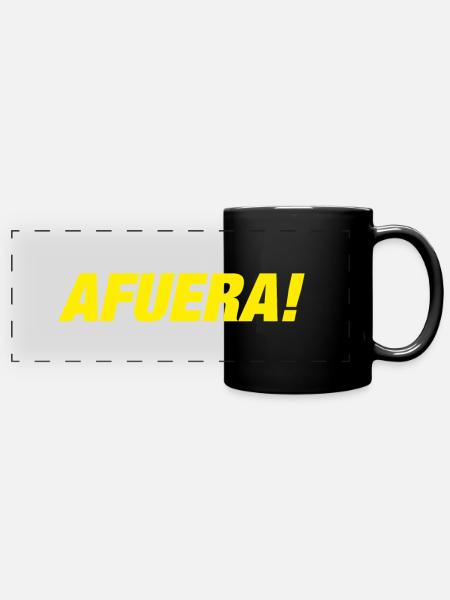 AFUERA! 🐍 - Panorama-Tasse farbig - Schwarz