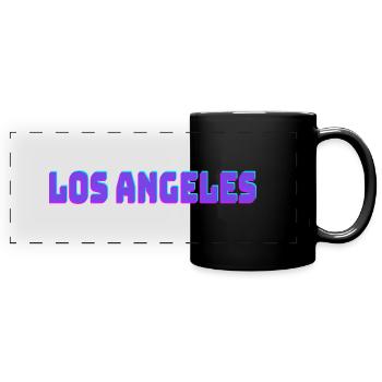 Los Angeles - Panorama-Tasse farbig - Schwarz - Vorne