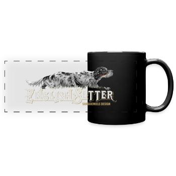 Setter anglais rampant - Mug panoramique uni - noir - Devant