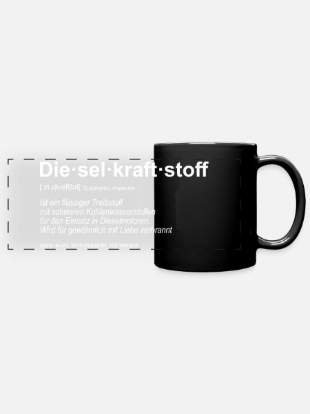 Dieselkraftstoff Definition lustig I Dieselholics - Panorama-Tasse farbig - Schwarz