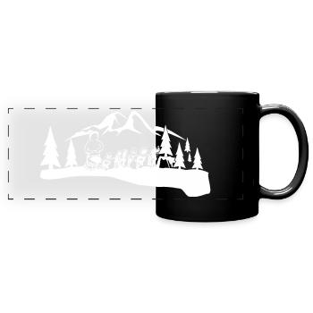 Sled Dogs Musher - Full Colour Panoramic Mug - black - Front