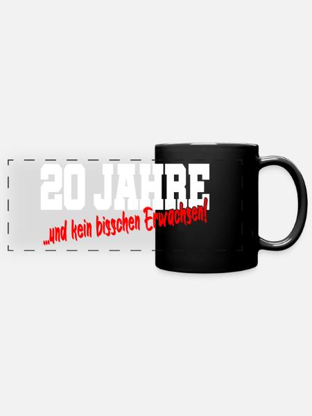 20. Geburtstag 20 Jahre Lustiger Spruch Geschenk - Panorama-Tasse farbig - Schwarz