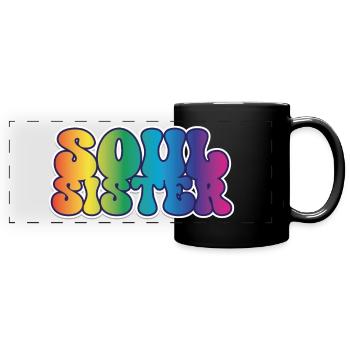 Soul Sister Schwester Beste Freundin - Panorama-Tasse farbig - Schwarz - Vorne