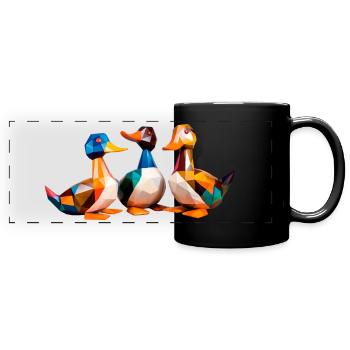 Canards Cubisme 2 - Mug panoramique uni - noir - Devant