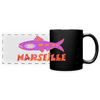 Sardine Marseillaise - Full Colour Panoramic Mug - black - Front