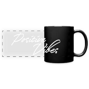 Positive Vibes - Full Colour Panoramic Mug - black - Front