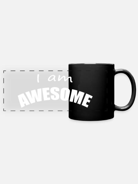 AWESOME - Panorama-Tasse farbig - Schwarz