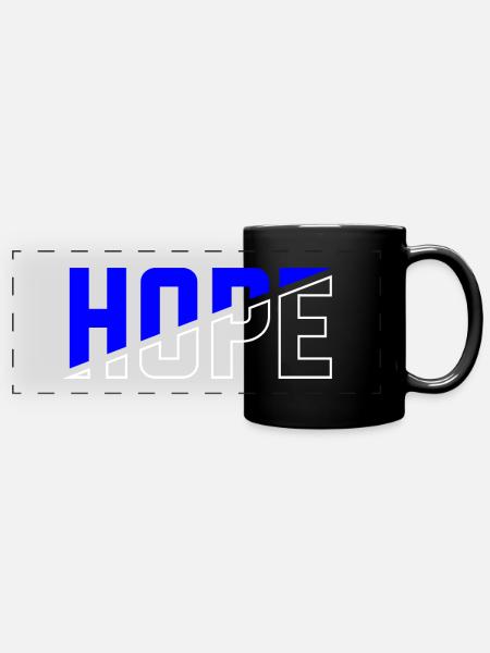Hope - Panorama-Tasse farbig - Schwarz