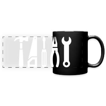 Werkzeuge - Panorama-Tasse farbig - Schwarz - Vorne