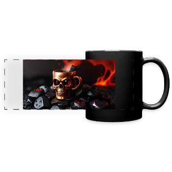 Skull mug steampunk - Full Colour Panoramic Mug - black - Front