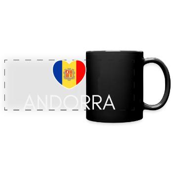 Cœur avec drapeau andorran, fierté andorrane - Mug panoramique uni - noir - Devant