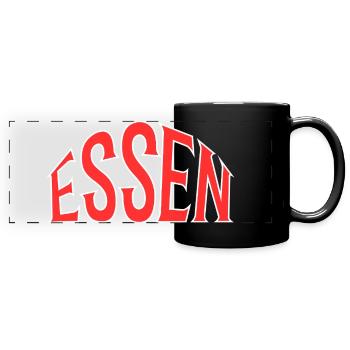 Essen - Panorama-Tasse farbig - Schwarz - Vorne
