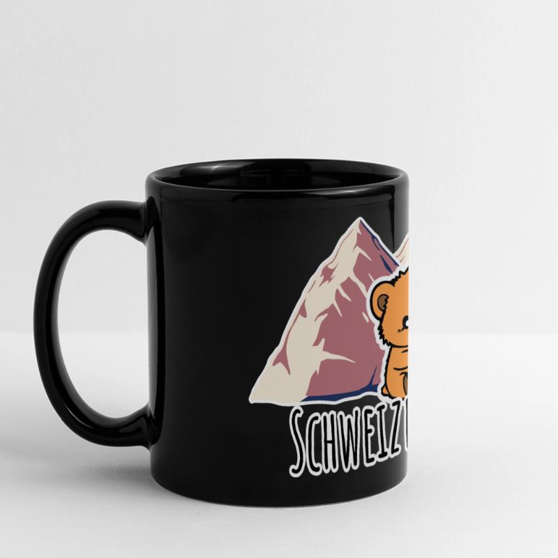 Schweizer Berge äh Bär-ge! putziger Schweizer Bär Panorama-Tasse farbig