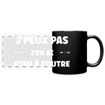 rien à foutre - Mug panoramique uni - noir - Devant