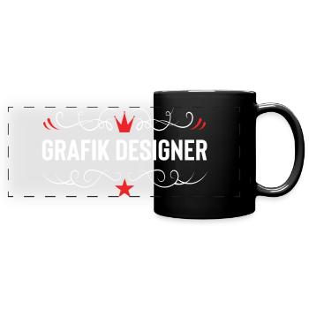 Métier de graphiste - Mug panoramique uni - noir - Devant