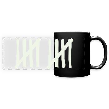stripes_10 - Panorama-Tasse farbig - Schwarz - Vorne