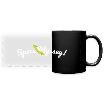 Text Space Odyssey v1 - Panorama-Tasse farbig - Schwarz - Vorne