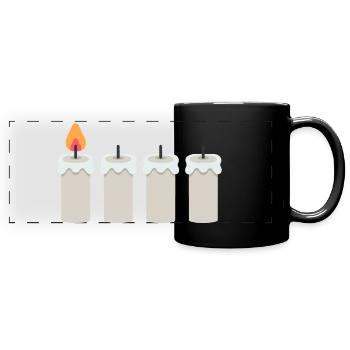 1. Advent Advent Wreath Advent Candles Advent Season - Full Colour Panoramic Mug - black - Front