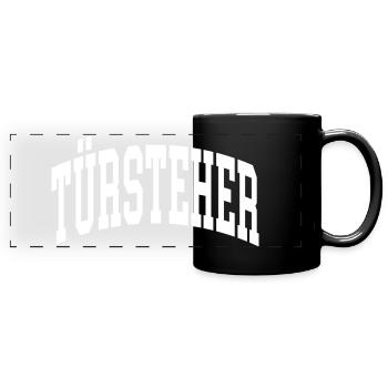 Türsteher - Panorama-Tasse farbig - Schwarz - Vorne