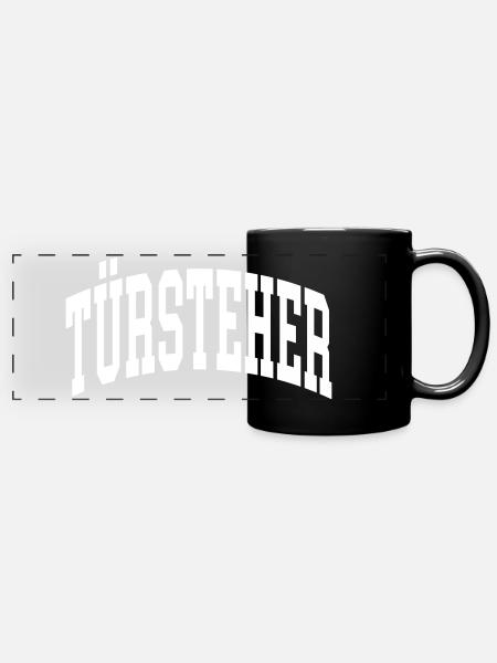Türsteher - Panorama-Tasse farbig - Schwarz