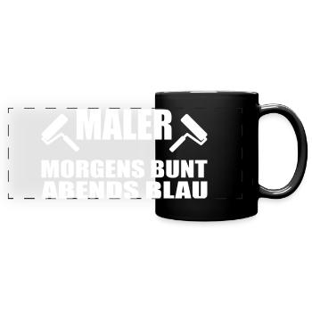 Maler - Panorama-Tasse farbig - Schwarz - Vorne