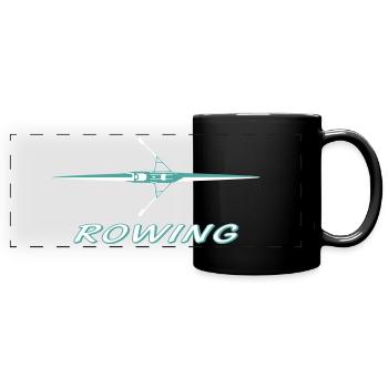 Rowing, rowing boat, sculling - Full Colour Panoramic Mug - black - Front