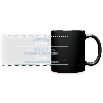 Ungeheuer fantastisches Team - Chef - Panorama - Panorama-Tasse farbig - Schwarz - Vorne