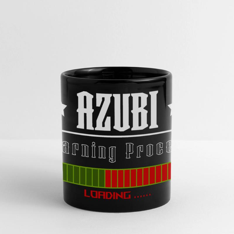 AZUBI learning process loading tshirt Panorama-Tasse farbig