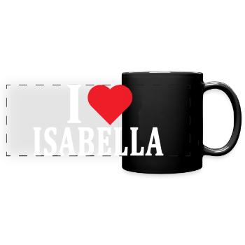 t-shirt I love Isabella t-shirt gift idea - Full Colour Panoramic Mug - black - Front