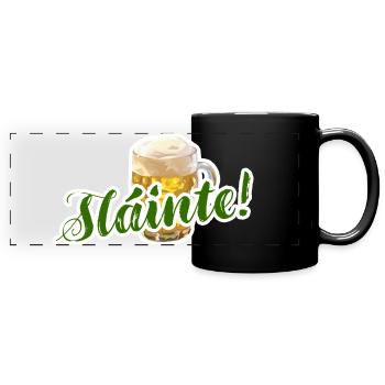 Skål – sláinte øl humor - Panorama-Tasse farbig - Schwarz - Vorne