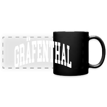 Gräfenthal - Panorama-Tasse farbig - Schwarz - Vorne