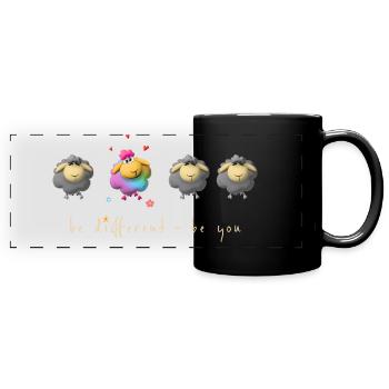 be different - be you / Design de déclaration - Mug panoramique uni - noir - Devant