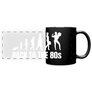 80er Mädchen bis Erwachsene - Panorama-Tasse farbig - Schwarz - Vorne