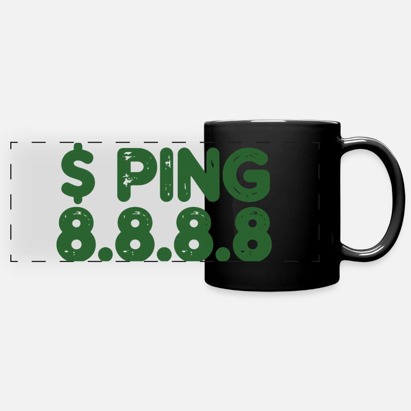 Glyphes rétro de ping en vert - Mug panoramique uni - noir