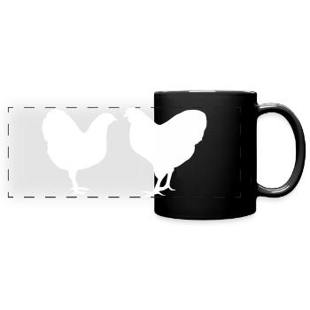 Fans de poulet - Coq - Coq - Poussins - Wyandotten - Mug panoramique uni - noir - Devant