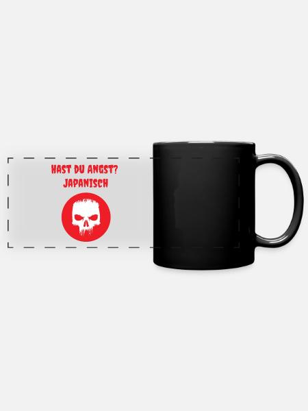 Angst? JAPANISCH - Panorama-Tasse farbig - Schwarz